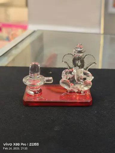 Ganesh ji with Shivling Red